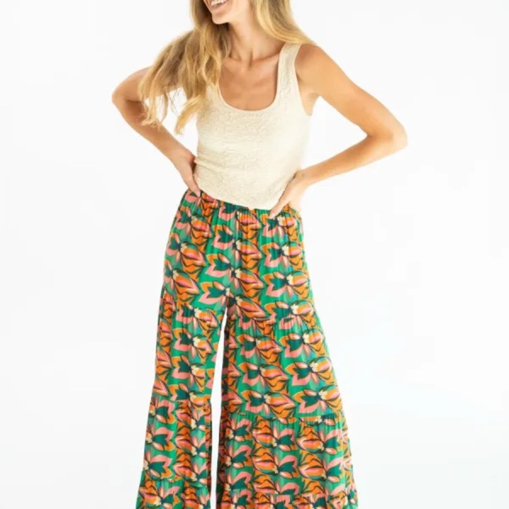 Natural Life Patti Tropical Floral Palazzo  Pants